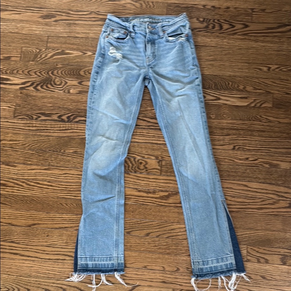 American Eagle Outfitters Blue Flare Wide Leg Jeans